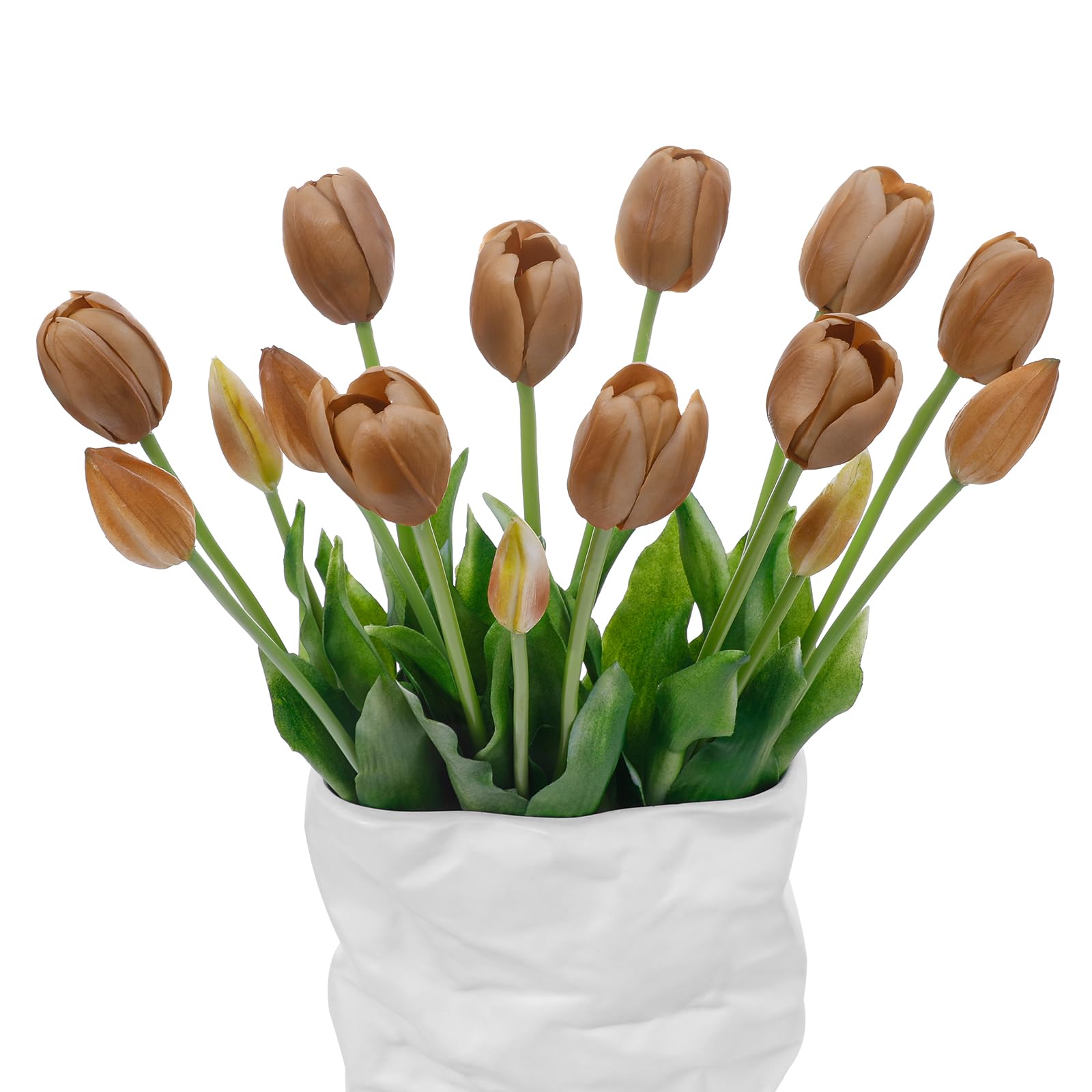 Amazon.com: LINSIE 15 Pcs Coffee Artificial Tulips Fake Flowers