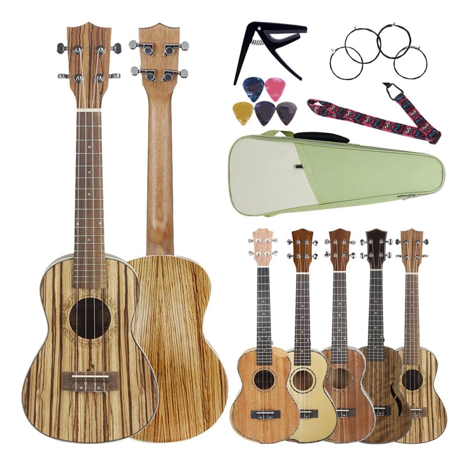 Strumento A 4 Corde Ukulele Da 23/26 Pollici Per Principianti Con Accessori Ukulele