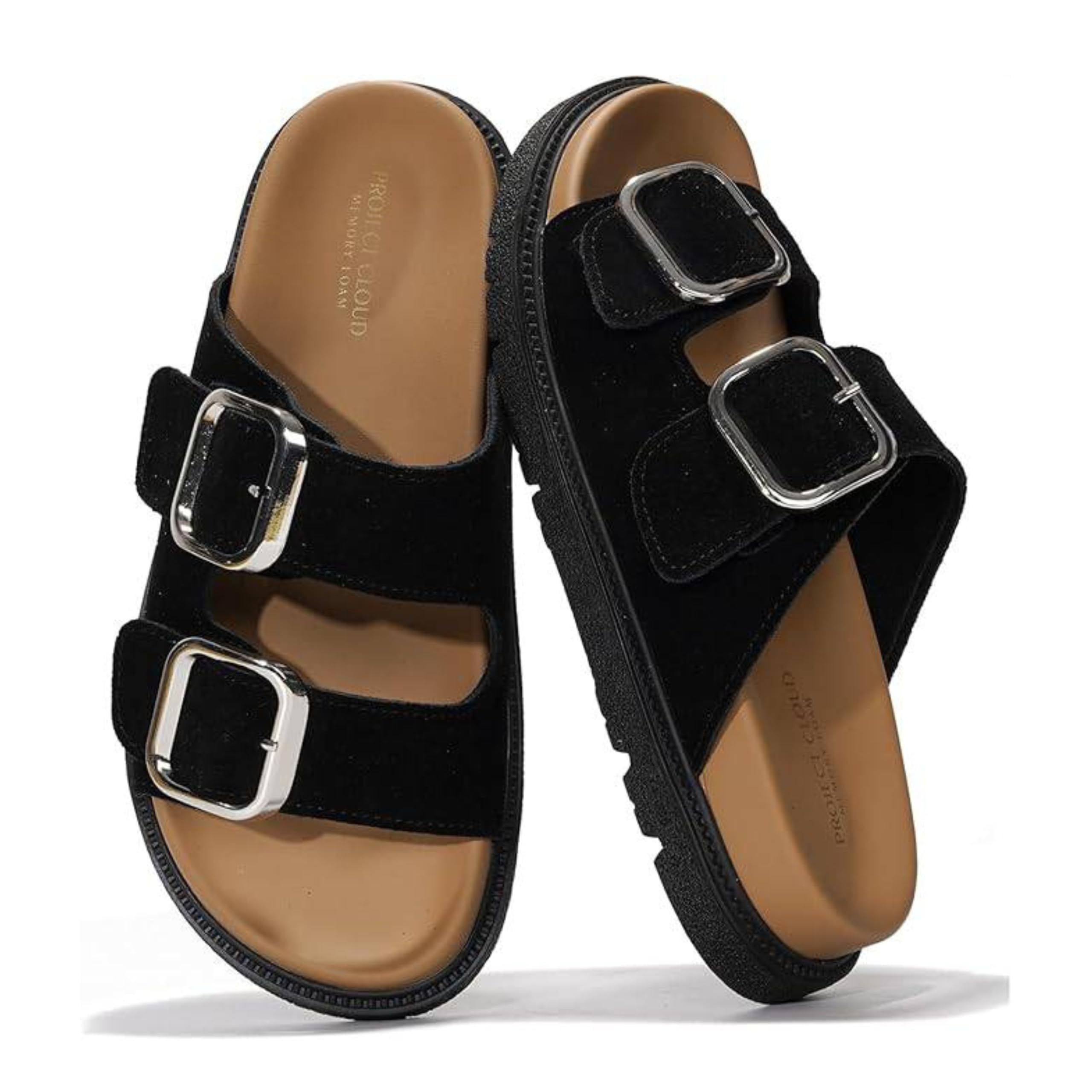 Project Cloud Sandals for Women - Trendy Sandals for Women 2026 with Adjustable Straps - Plush and Soft Insole Womens Slides - Non Slip Outsole Slides