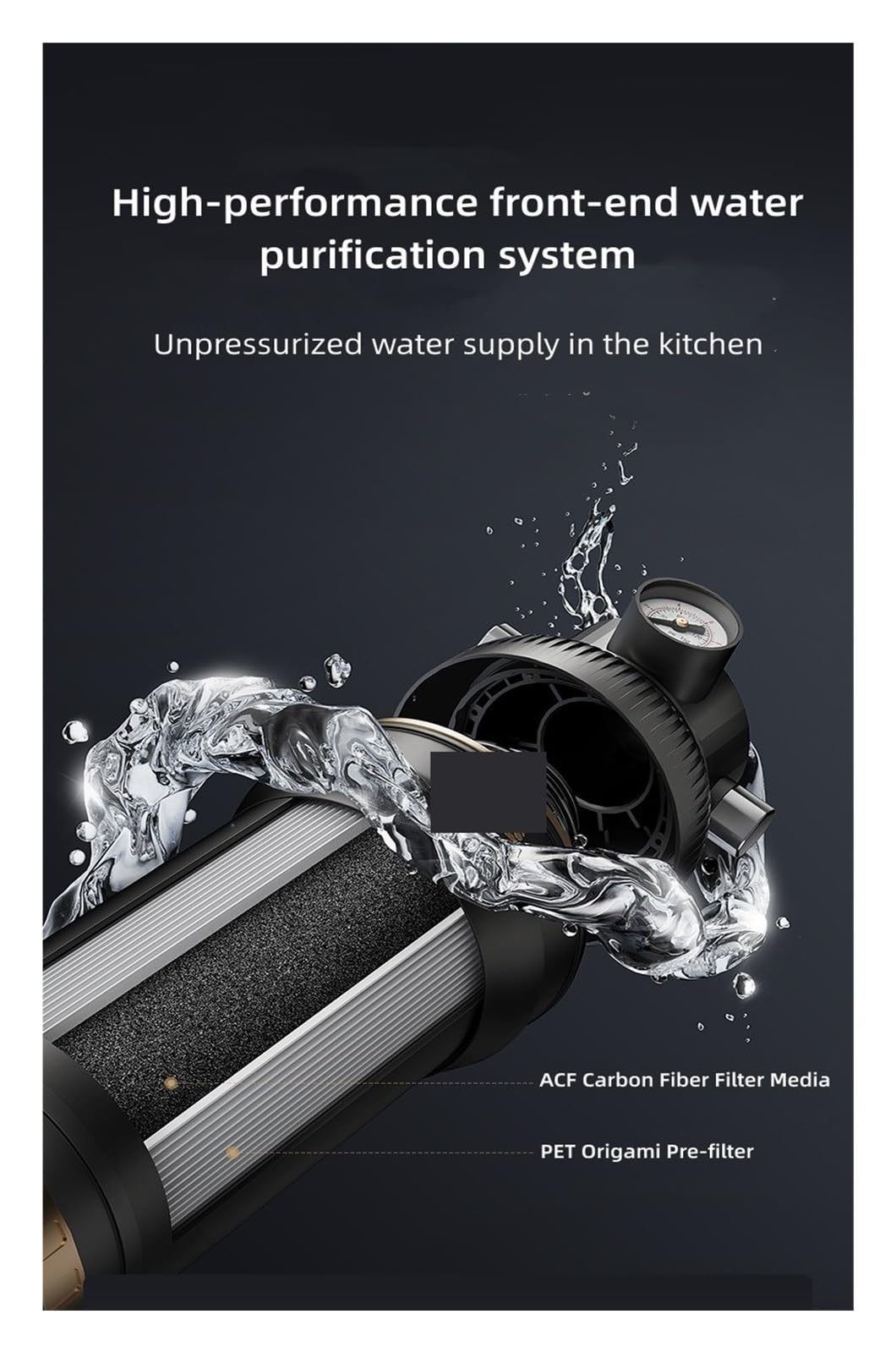 Filtro Acqua, Depuratore d'acqua diviso in oro bianco MQ7 RO e prefiltro, purificazione dell'acqua for tutta la casa,Depuratore Acqua Osmosi Inversa