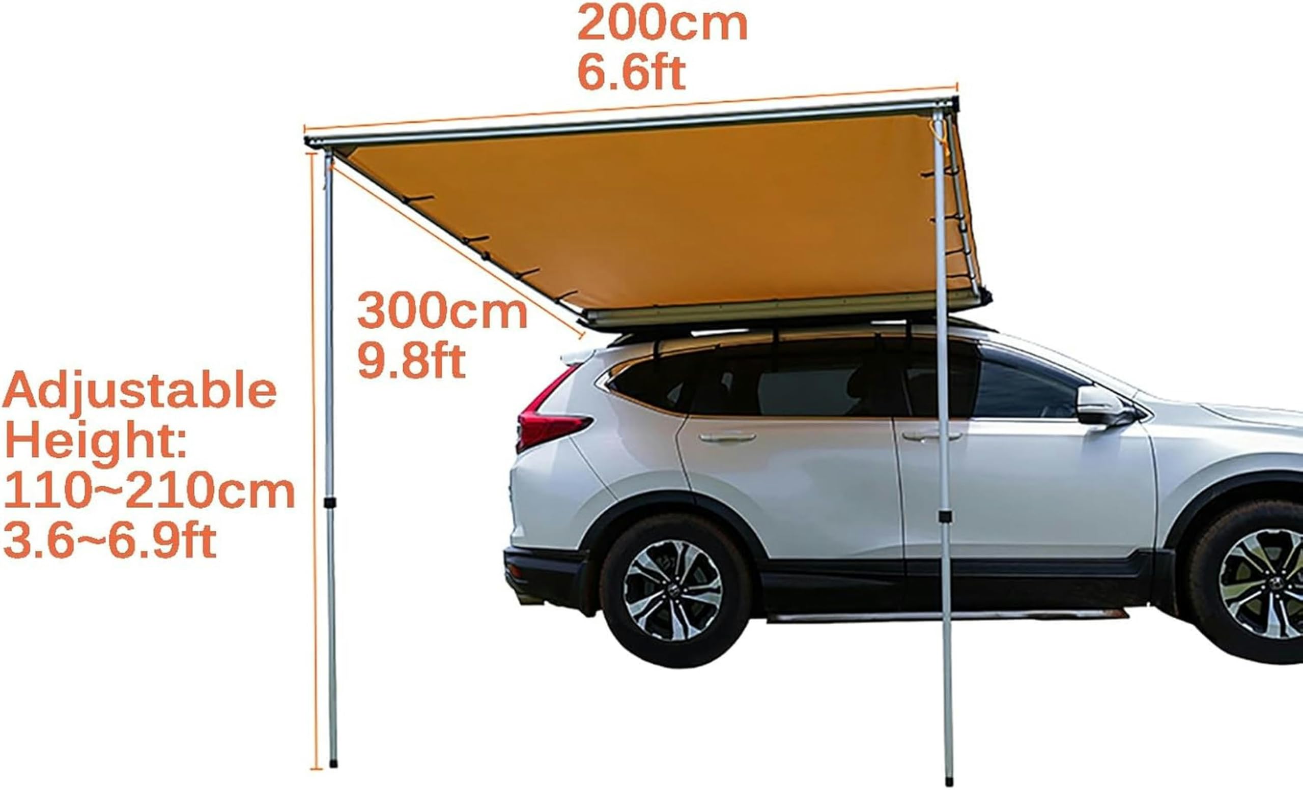 Tenda da Tetto Auto, Tenda Auto, Tendalino Resistente alle Intemperie con Telaio in Lega di Alluminio Aggiornato, Tendalino Retrattile