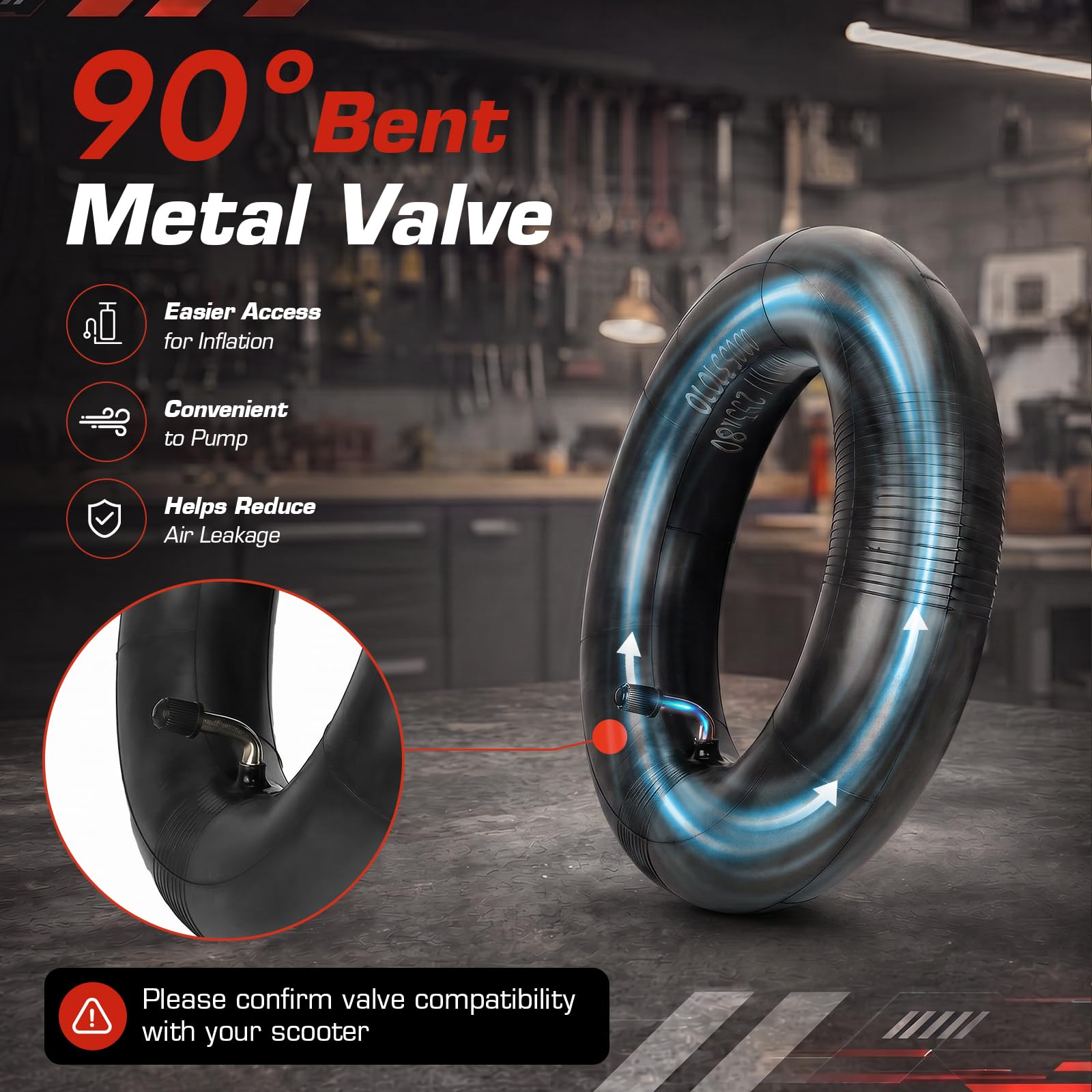 24 X 15 Ruote di Ricambio Pneumatici Esterni Interni per Kukirin G2 Max/Kukirin G3 Pro Monopattino elettrico 10 X 3.4 Pneumatici ispessiti (1 Camere d'Aria+Pneumatico Esterno)