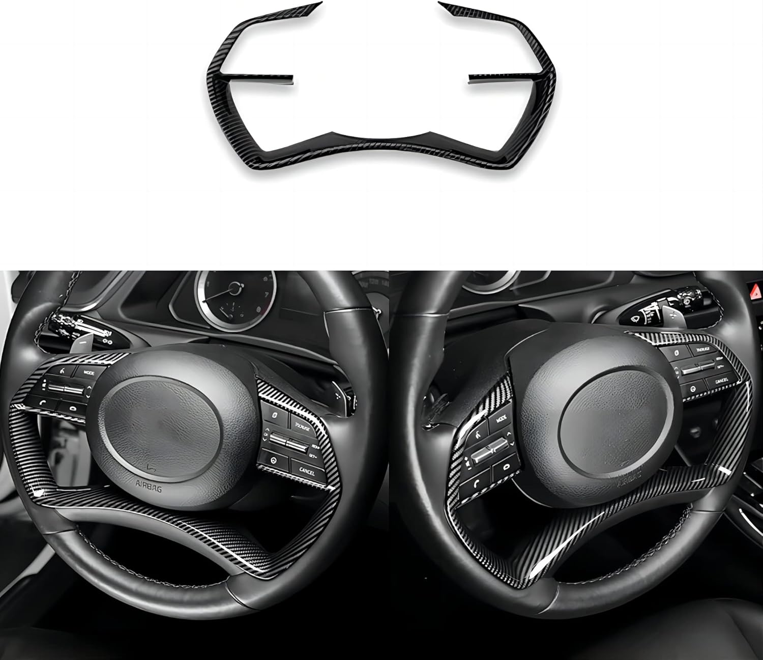 YOUTOOCAR Carbon Fiber Pattern Steering Wheel Cover Trim