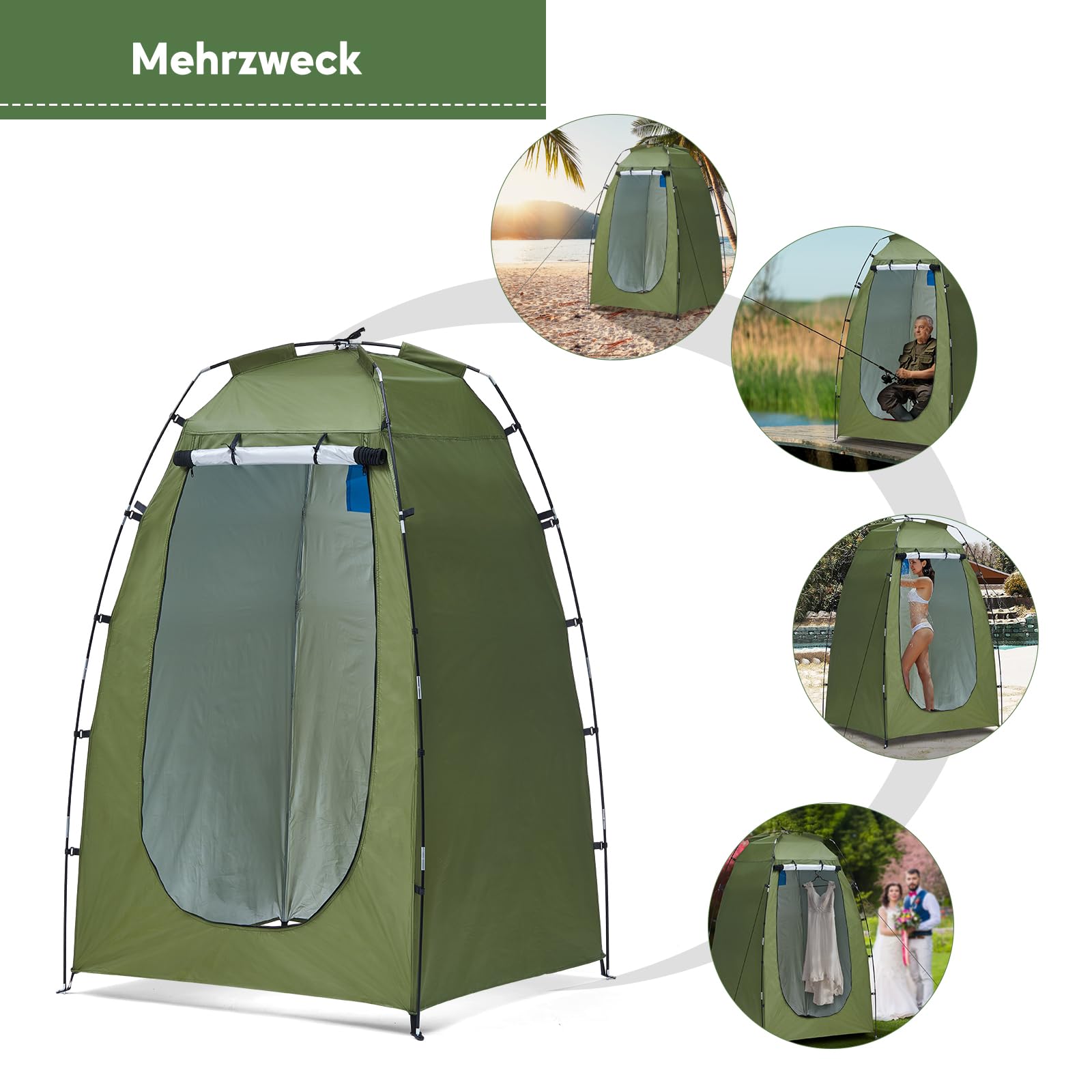 TUKAILAI Camping Zelt, Pop Up Toilettenzelt, Umkleidezelt Privatsphäre Duschzelt, Wasserdicht, UV-Schutz, Duschvorhang Camping Zelt für Strand, Angeln, Wandern, Baden, Dressing, Outdoor