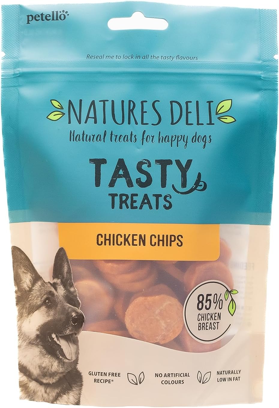 Natures Deli Chicken Chips Dog Treats, Gluten Free Low Fat Bitesize