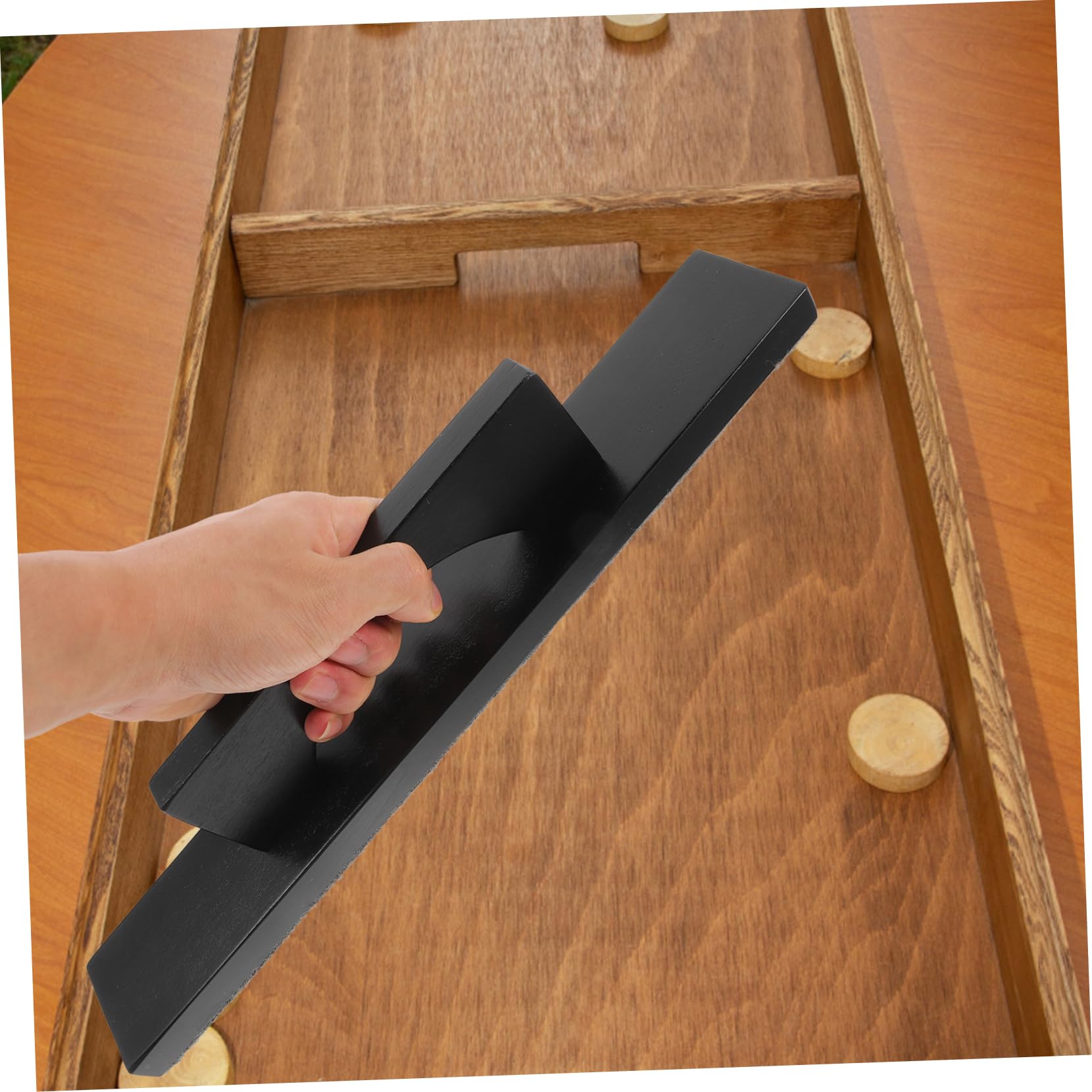 POPETPOP 2 Akcesoria do stołu shuffleboard szczotka do czyszczenia akcesoria gry w shuffleboard zaopatrzenie w z drewna gra w krążek hokeja piasek Drewno