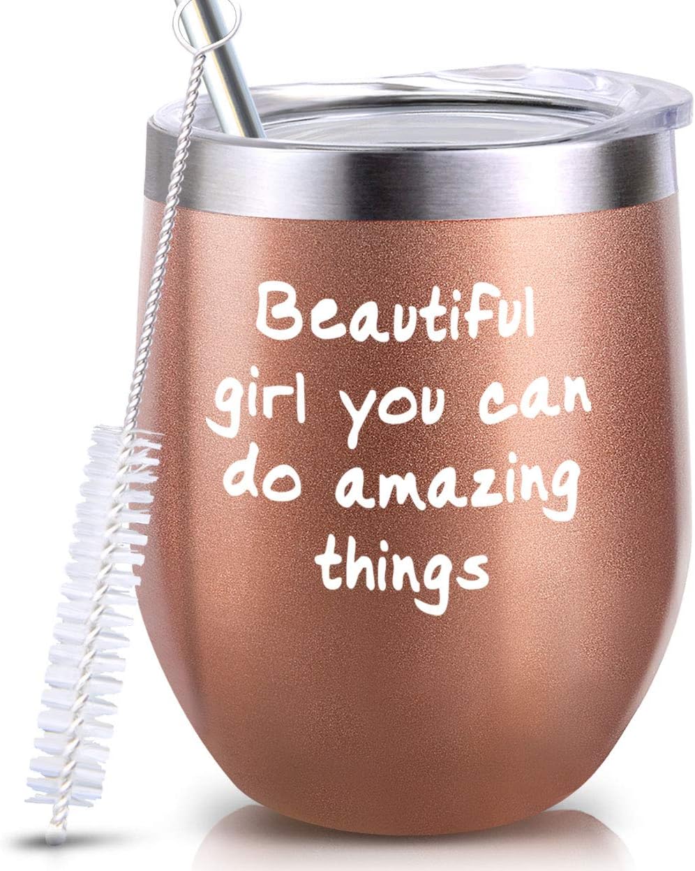 Beautiful Girl You Can Do Amazing Things Tumbler Cup Encouragement Inspirational Gift for Women Daughter Sister Friend Colleague Christmas Birthday Present,gifts for women, gifts for mom