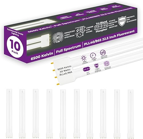 Miniatura 11 de GoodBulb PLL40/850 - Bombilla fluorescente compacta de 40 W, 22.5 pulgadas, doble tubo, base 2G11, 5000 K, luz diurna, 2800 lúmenes, 36000 horas