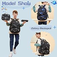 Vista 7 de Mochila escolar con estampado de galaxias para niños de secundaria y primaria