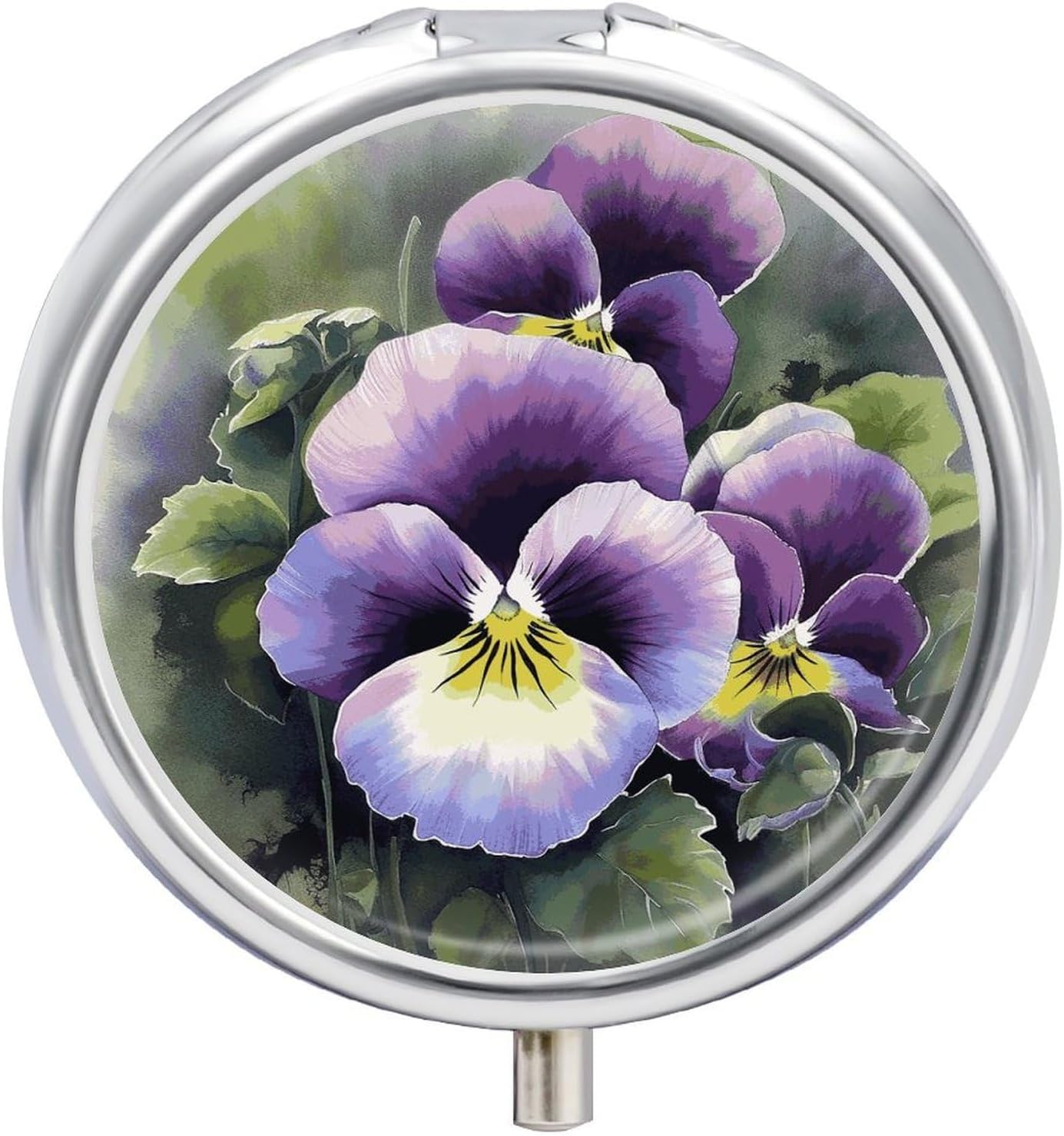 Round Pill Box, 3 Compartment Small Pill Case for Pocket Purse