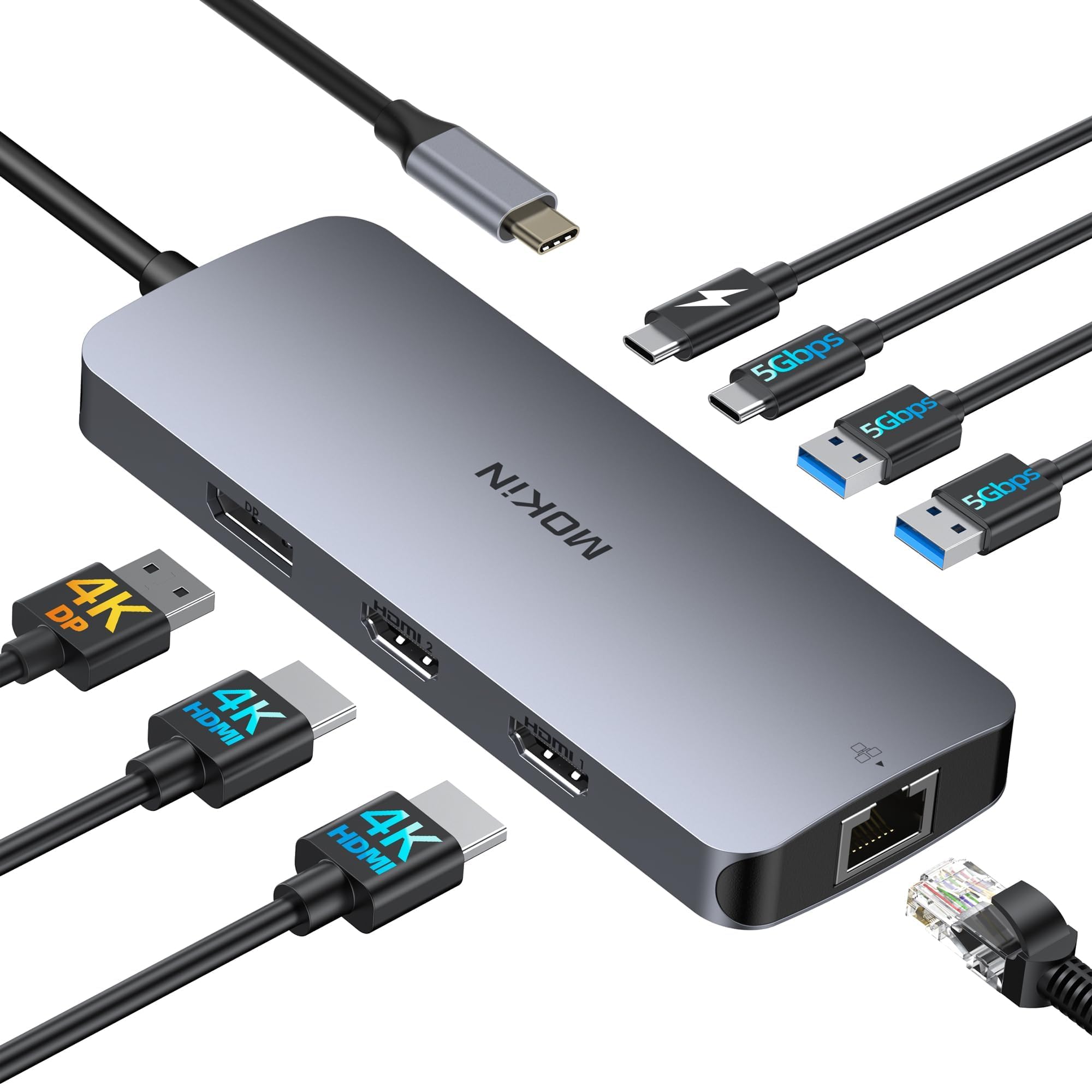 Amazon.co.jp: MOKiN USB C ドッキングステーシム 3 画面出力 トリプル