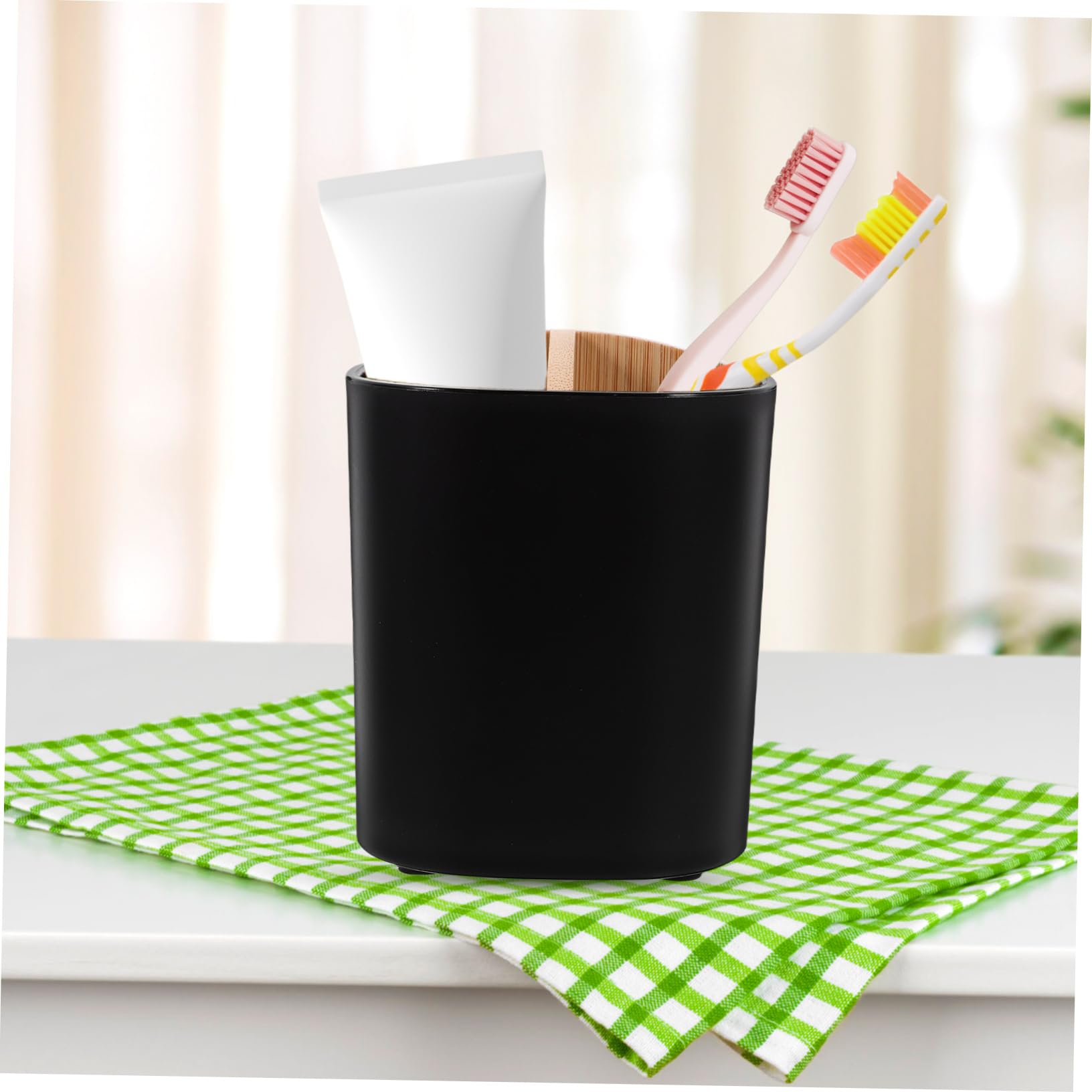 TOPBATHY 5 Piezas Soporte para cepillos de de bambú Soporte para cepillos de para baño portacepillos de esterilizado Soporte Pinceles Caja organizadora Maquillaje