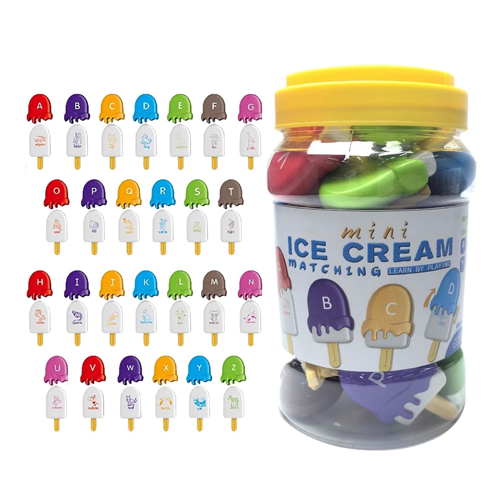Jeux de correspondance de lettres maternelle alphabet | Ensemble bâtons glace assortis lettres | Jouet apprentissage lettres reconnaissance