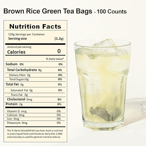 Miniatura 2 de Songwon Bolsas de té verde de arroz integral, 100% ingredientes coreanos, mezcla de arroz integral tostado y té verde, 0.04 oz x 100 unidades (4.23