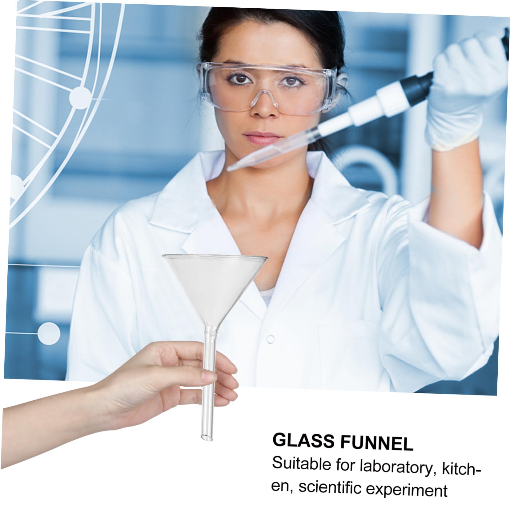 Imbuto in Vetro a Tubo Breve per Laboratorio, Resistente Agli Shock Termici, Riutilizzabile, 4 Pezzi per Trasferimento Preciso di Essenze ed Estratti in Piccole Bottiglie