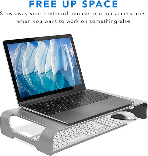 Miniatura 2 de Mount-It! Soporte de monitor de aluminio para iMac - Elevador ancho de monitor Unibody - Soporte de metal para monitor de escritorio con