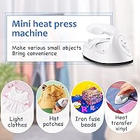 Vista 5 de Honoson - Plancha pequeña, térmica, portátil, práctica, con accesorios de base de carga, ideal para cuentas para planchar, parches, bricolaje, Blanco