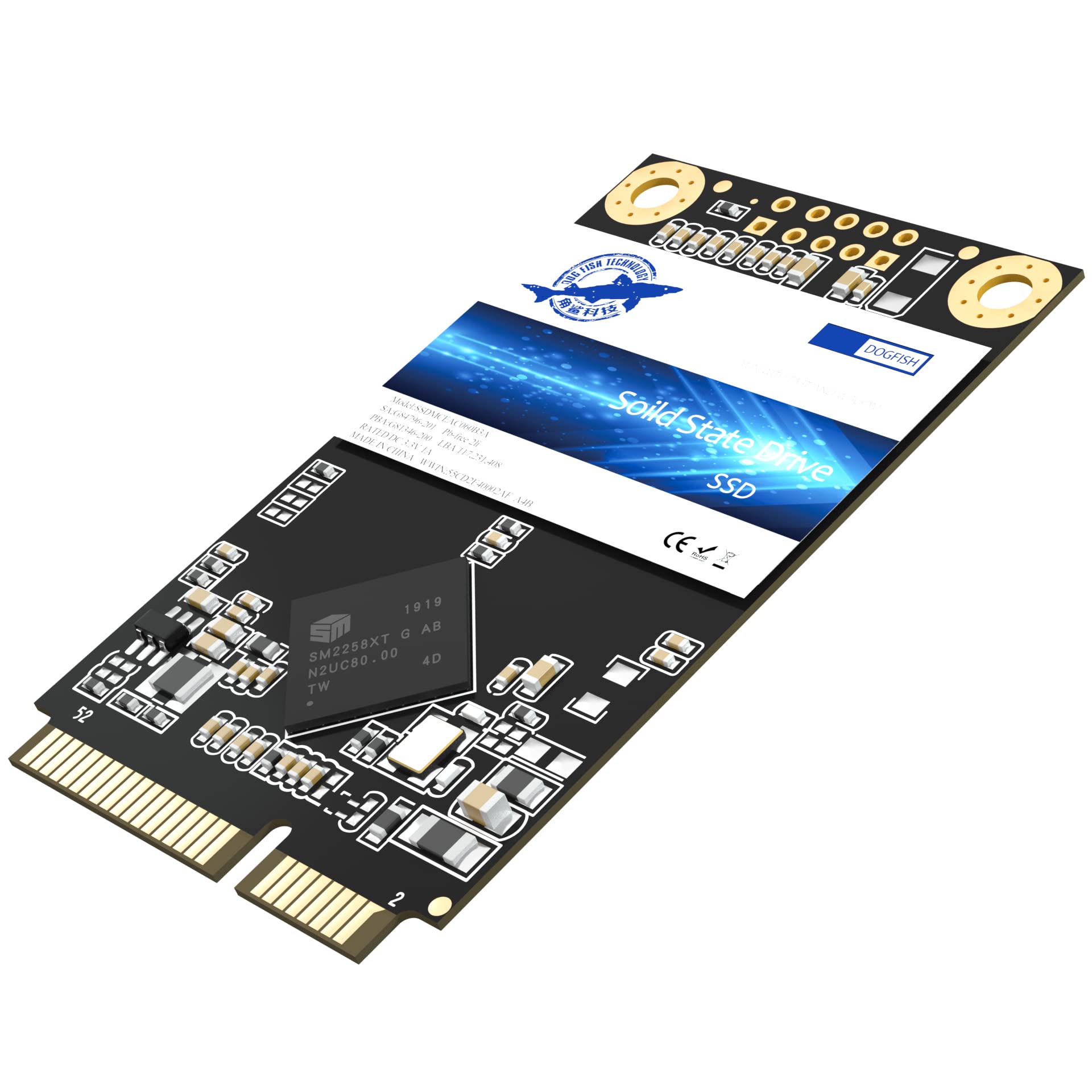 Dogfish Dysk SSD mSATA 480 GB Wewnętrzny dysk twardy o wysokiej wydajności do laptopa SATA III 6 GB/s Zawiera dysk SSD 64 GB 120 GB, 128 GB, 240 GB, 256 GB, 500 GB 1TB (480 GB, MSATA)