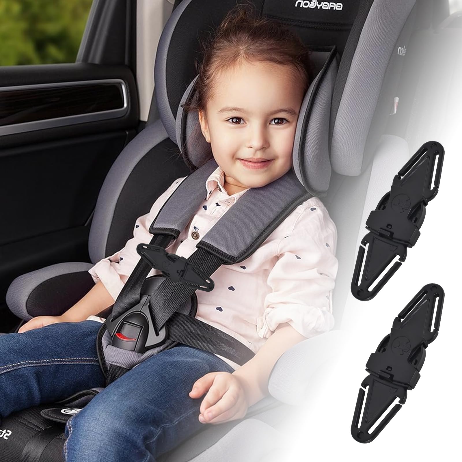 2 Clips de Seguridad para Silla de Coche Infantil, Hebilla de Seguridad para Silla de Coche, Clip de Seguridad para Cinturón de Seguridad Infantil, Extensor de Cinturón de Seguridad