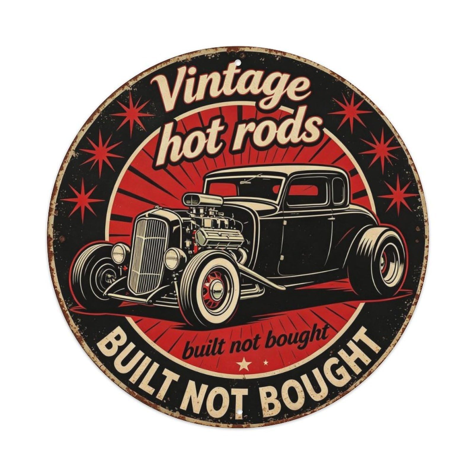 Vintage Hot Rods Metal Tin Sign Plaque