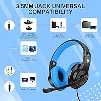 Vista 5 de Auriculares BlueFire para niños para clases en línea, niños, adolescentes, niños, niñas, auriculares de juego circumaurales de 3.5mm con micrófono