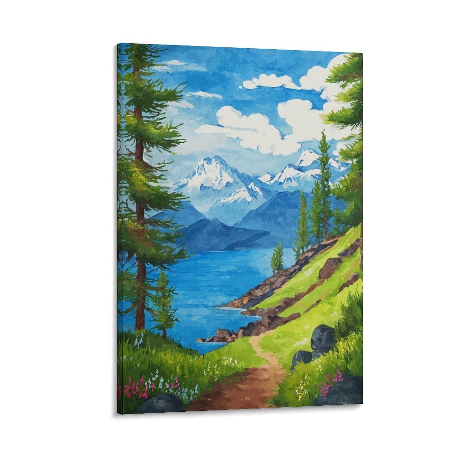Kachemak Bay Poster 24x36inch(60x90cm) Vintage Watercolor Canvas Art