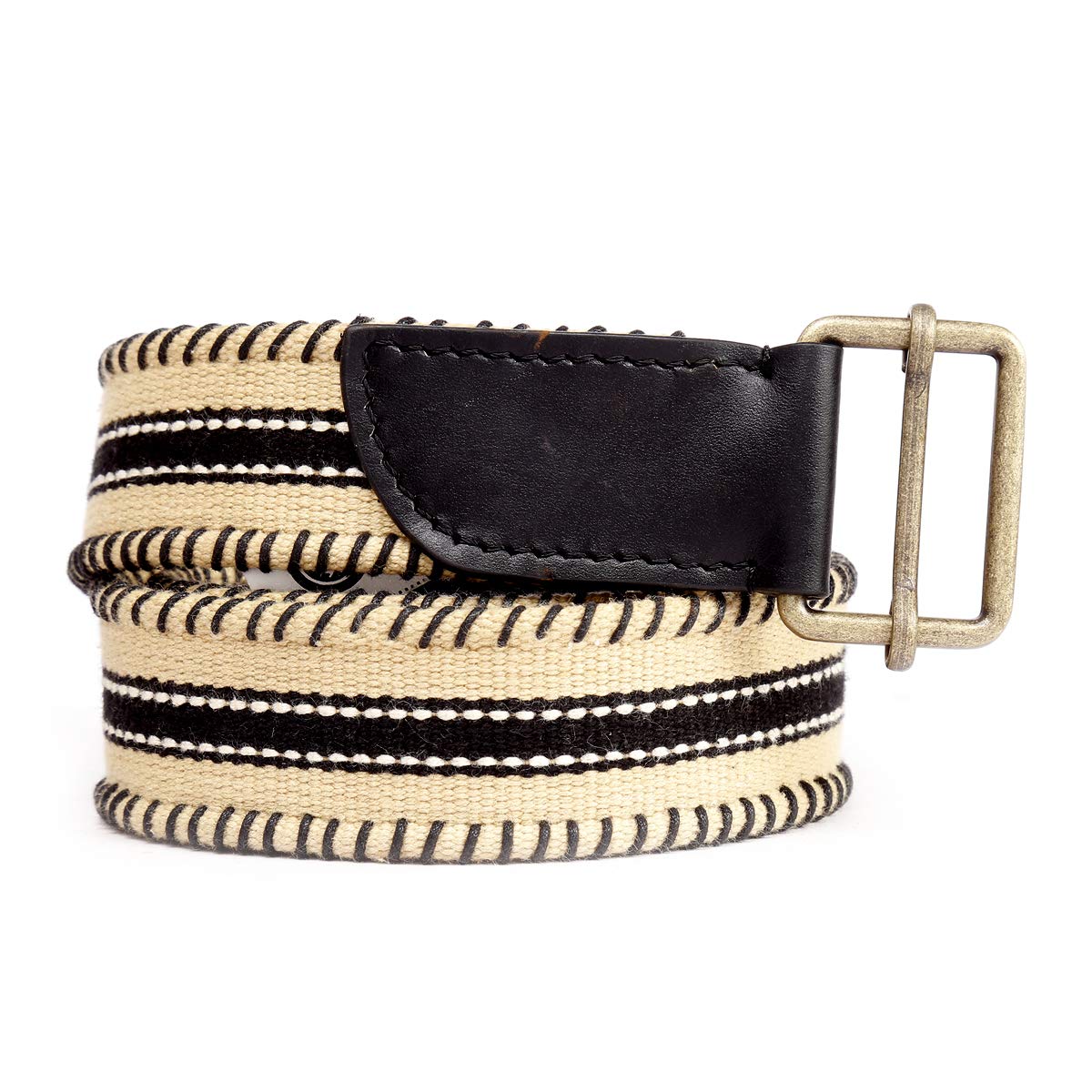bacca bucci Men's Military Style Army Tactical Cotton/Canvas Webbing & Genuine Leather Adjustable Metal Buckle Belt-picture-25