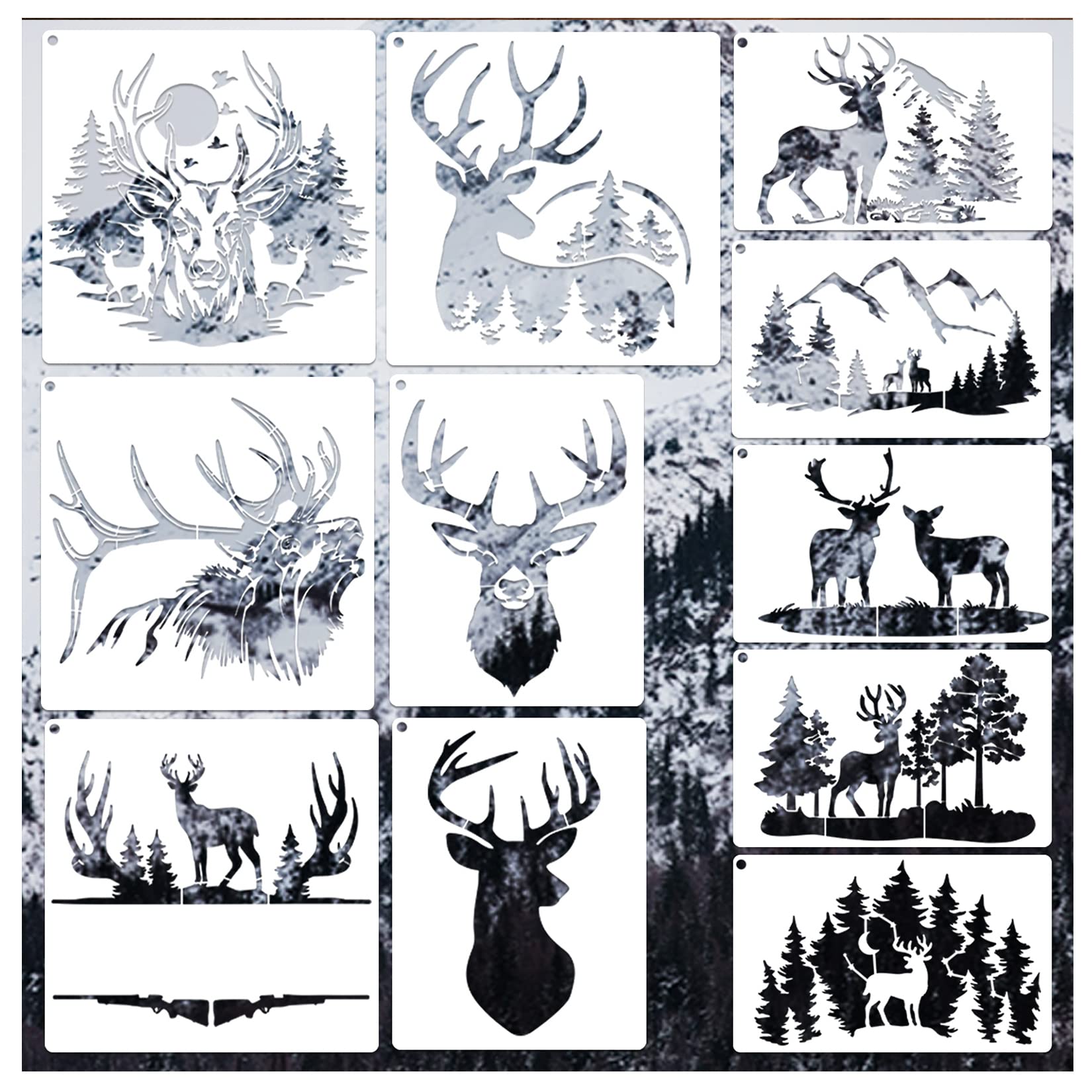 Amazon.com : 11 Pcs Deer Stencils Forest Mountain Tree Deer Head Stencils for Wood Burning Stencil Template Stencils for Painting on Wood Crafts Home Decors (Deer) : Arts, Crafts & Sewing Amazon.com : 11 Pcs Deer Stencils Forest Mountain Tree Deer Head Stencils for Wood Burning Stencil Template Stencils for Painting on Wood Crafts Home Decors (Deer) : Arts, Crafts & Sewing