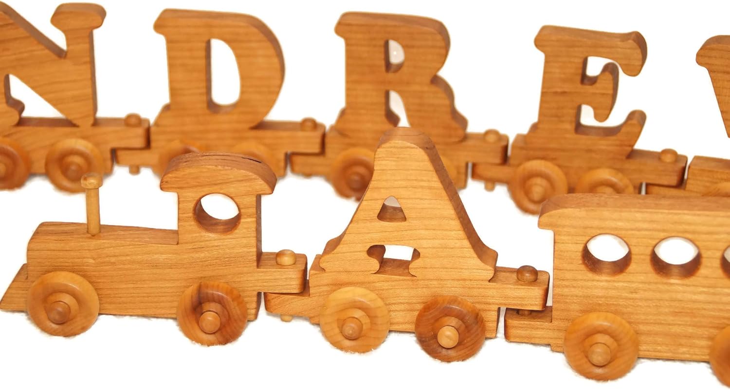 Personalized Wooden Letter Train Toy – Custom Name Train for Kids, Handmade Keepsake Gift for Birthdays, Easter Baskets, and Playrooms