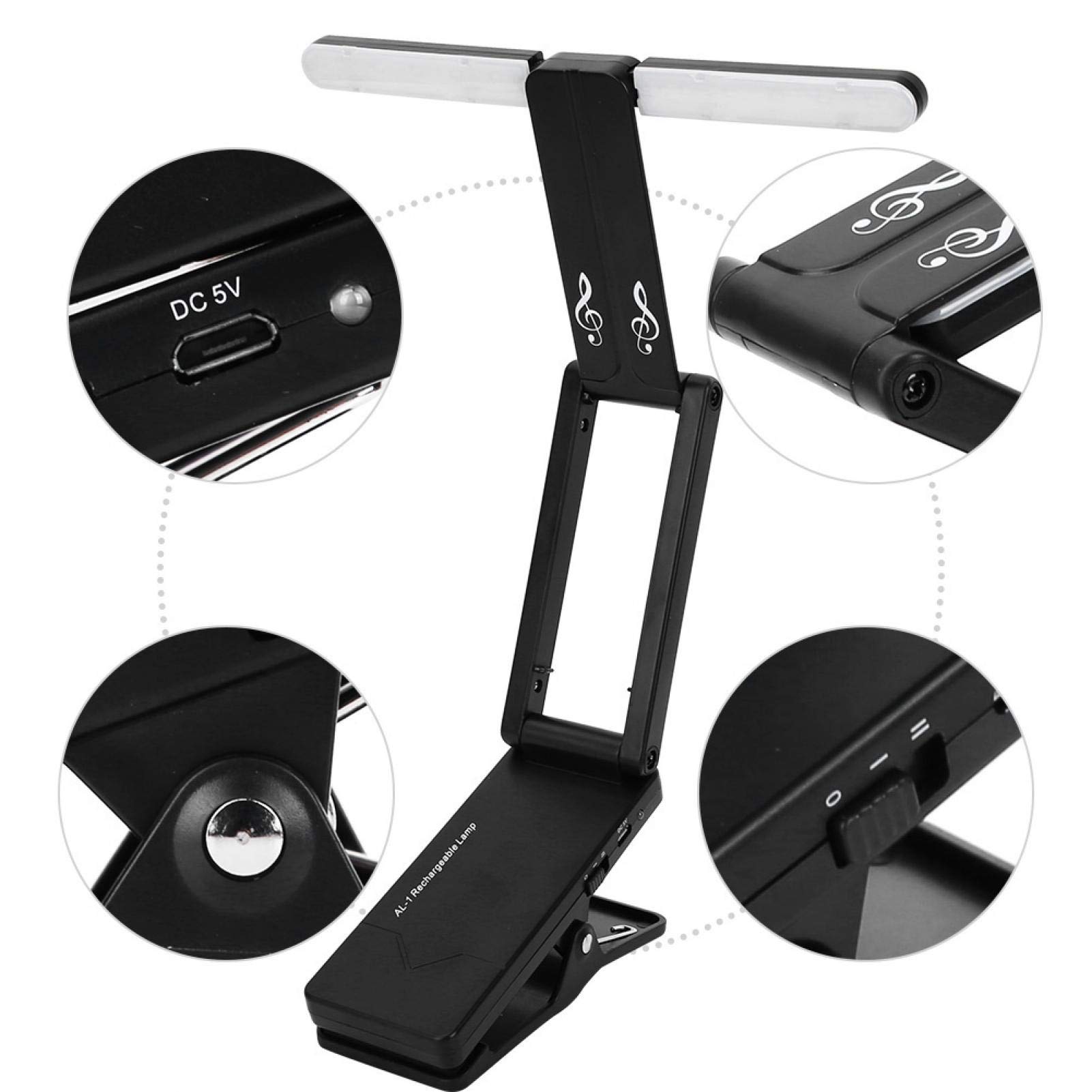 Pupitre, lampe de bureau à LED légère et robuste en métal, portable pour les performances sur scène des débutants