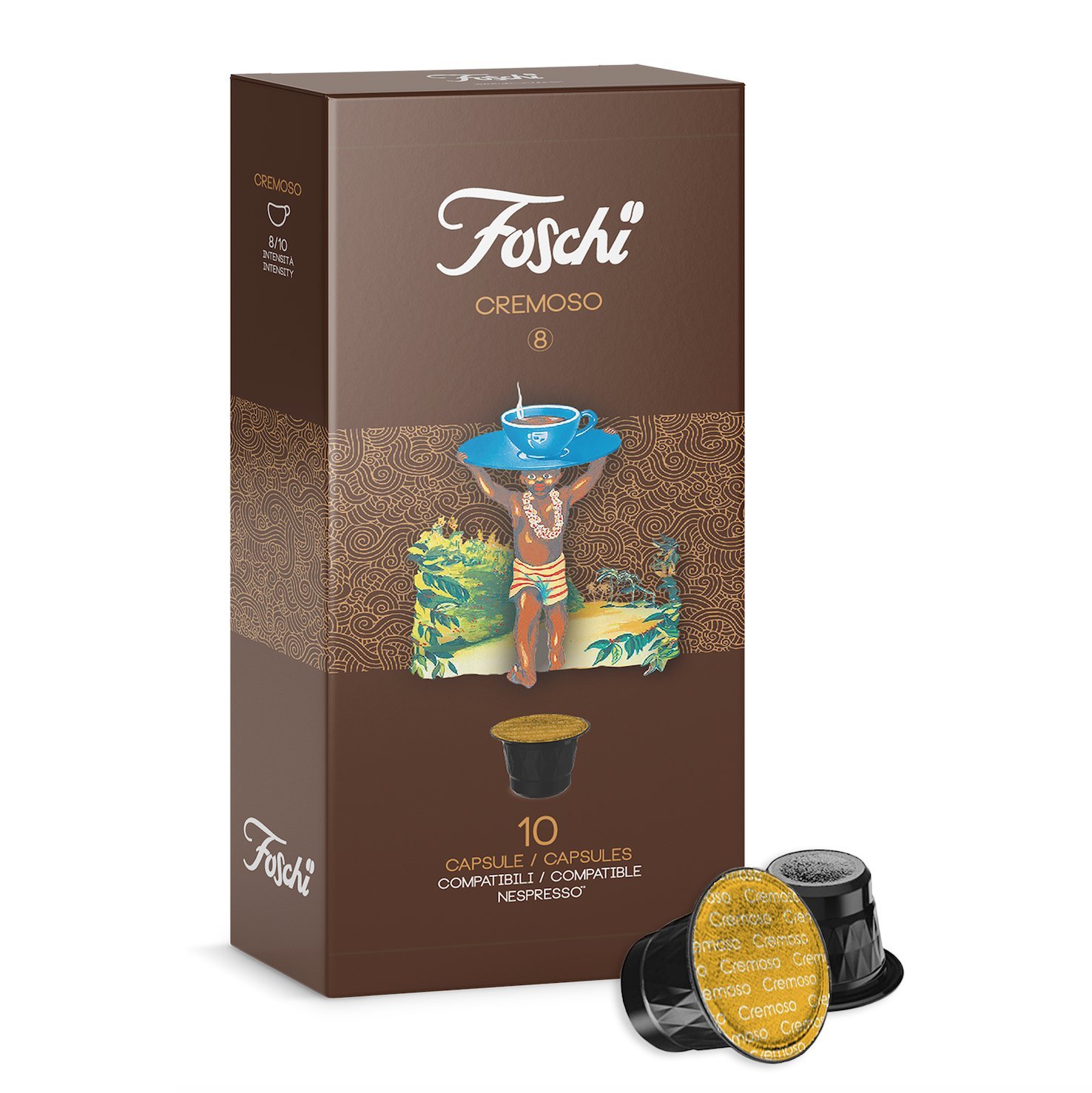 Foschi - 160 cápsulas de café compatibles con Nespresso, calidad "Cremoso"