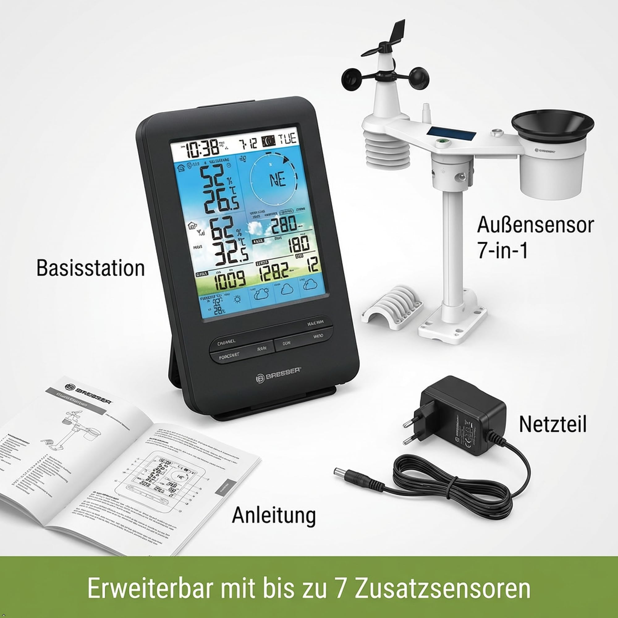 Bresser Stazione meteorologica 4CAST 4 giorni WLAN con sensore esterno 7 in 1