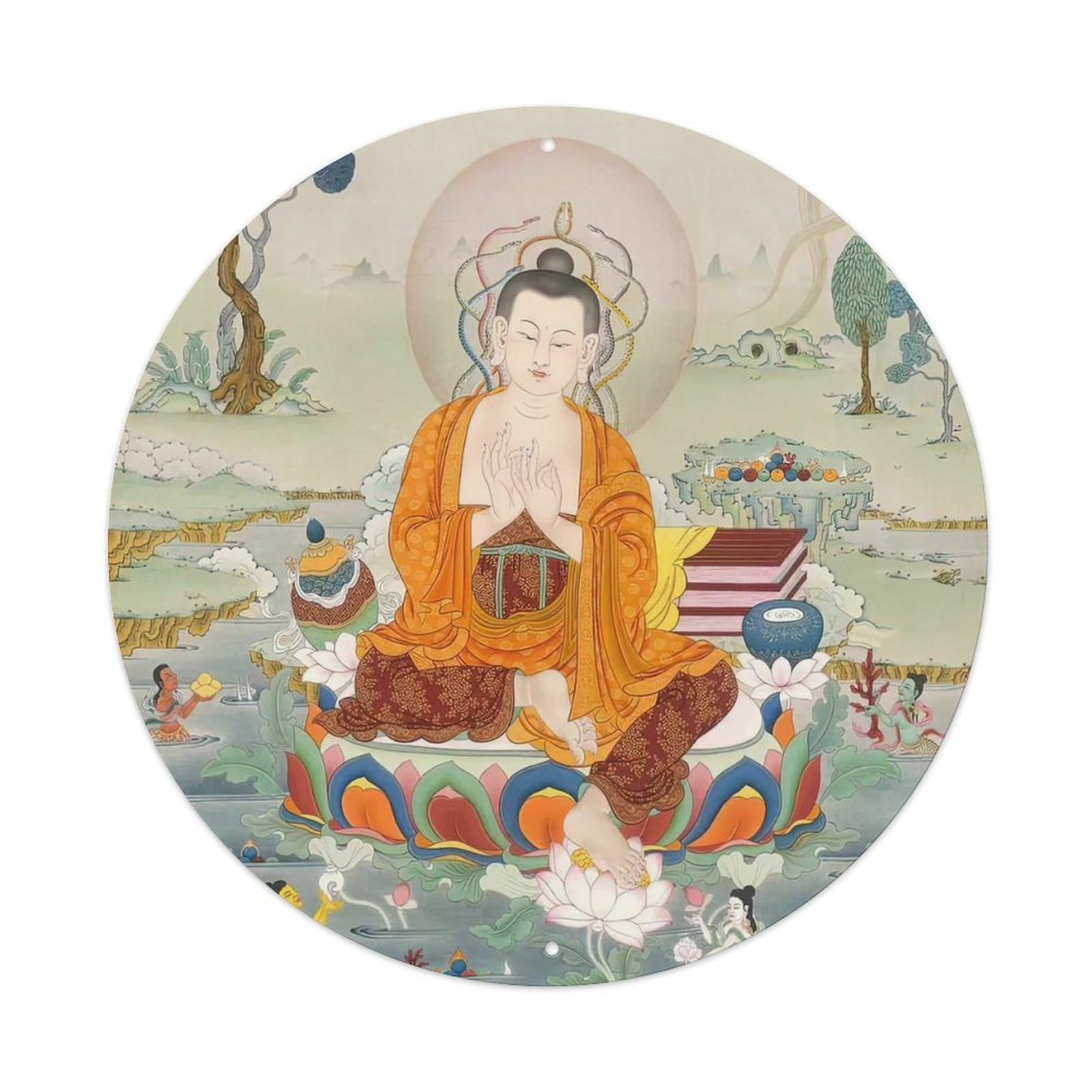 Vintage Buddha Thangka V2 Metal Tin Sign