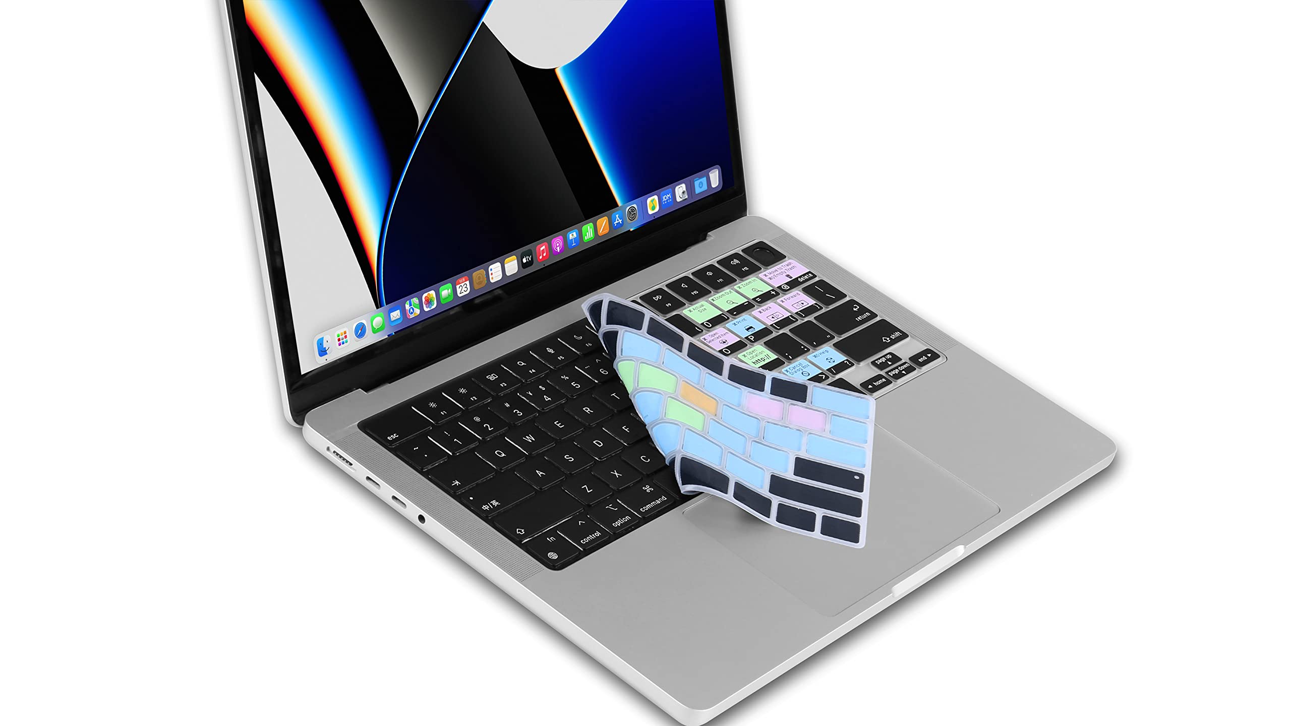XSKN macOS - Cover per tastiera in silicone con scorciatoia per MacBook Pro 14" A2442 MacBook Pro 16" A2485 da 16" con chip M1 Pro / Max chip) Liquid Retina XDR Display Touch ID (K-397)