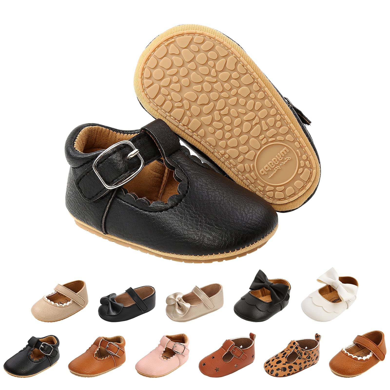 Baby Girls First Walking Shoes Mary Jane PU Leather Anti-Slip Princess Shoes Infant Baby Shoes — view 44