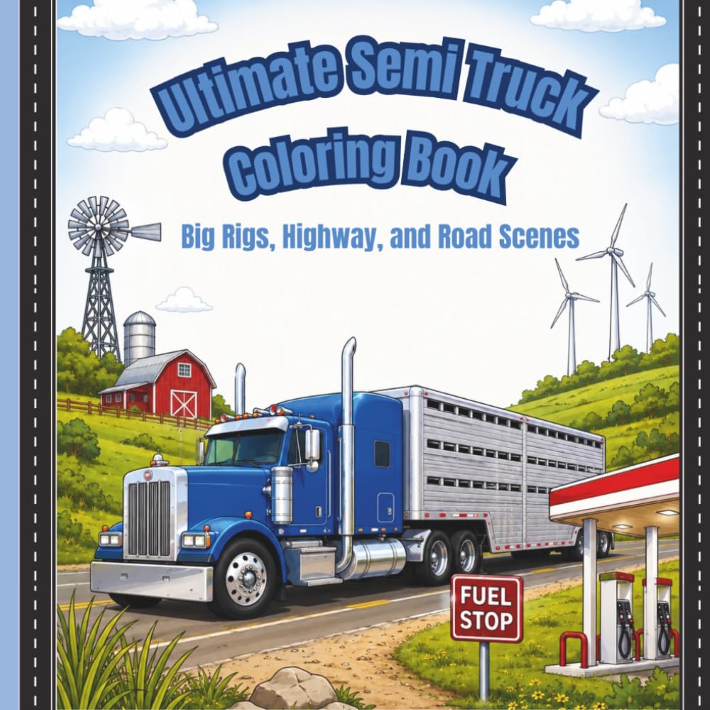 Ultimate Semi Truck Coloring Book: Big Rigs, Highway, and Road Scenes