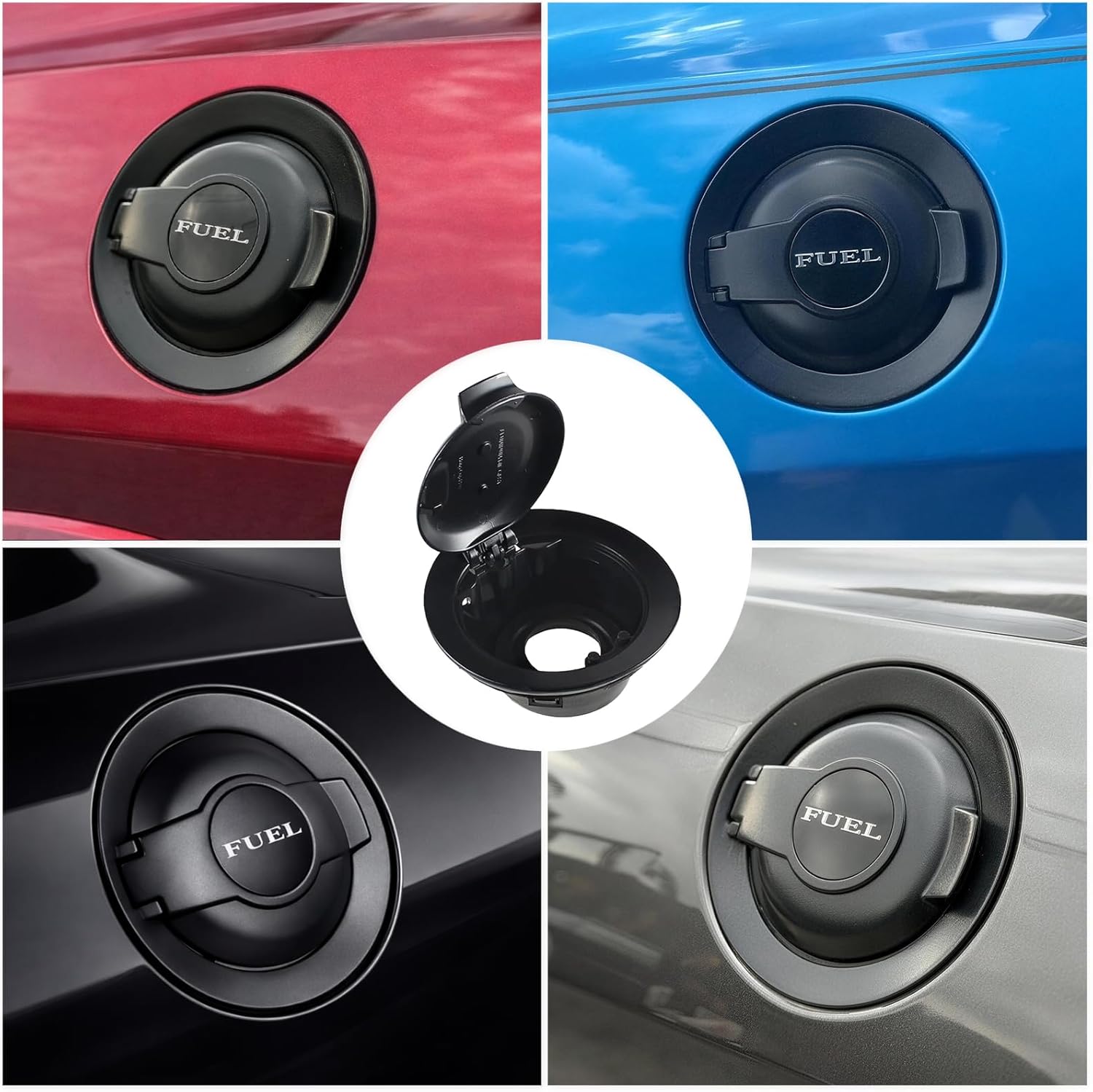 68250120AA Fuel Filler Door Cap, Gas Tank Cover Compatible with 2008-2023 Dodge Challenger, Matte Black Vapor Edition