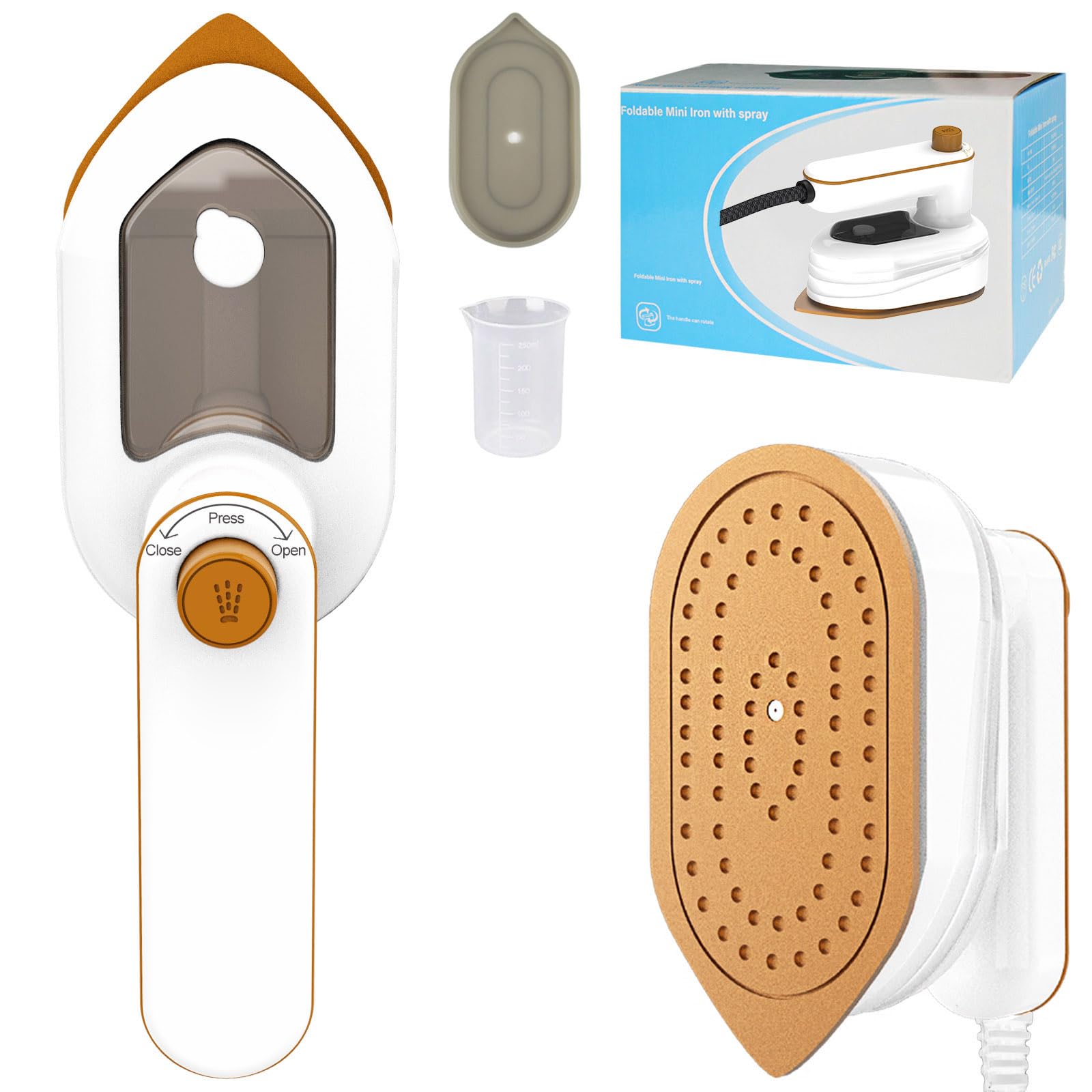 Steamer Dampfglätter,Tragbare Reise Dampfglätter,2-in-1 Reisebügeleisen,180°Schwenkbar Faltbares Hand BügeleisenIdeal für Reisen, Studentenzimmer, Haushalt & Kleidungspflege