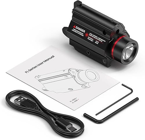 Miniatura 5 de Feyachi Green Red Laser Weapon Light 1000 LED Lumen Flashlight Combo for Pistol Rifle Rechargeable