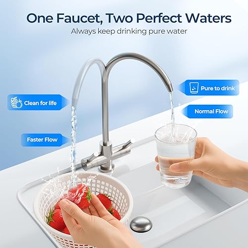 Miniatura 4 de Ecoviva Filtro de agua de ósmosis inversa sin tanque, certificado NSFANSI 58, sistema de filtración de agua RO de 8 etapas debajo del fregadero,