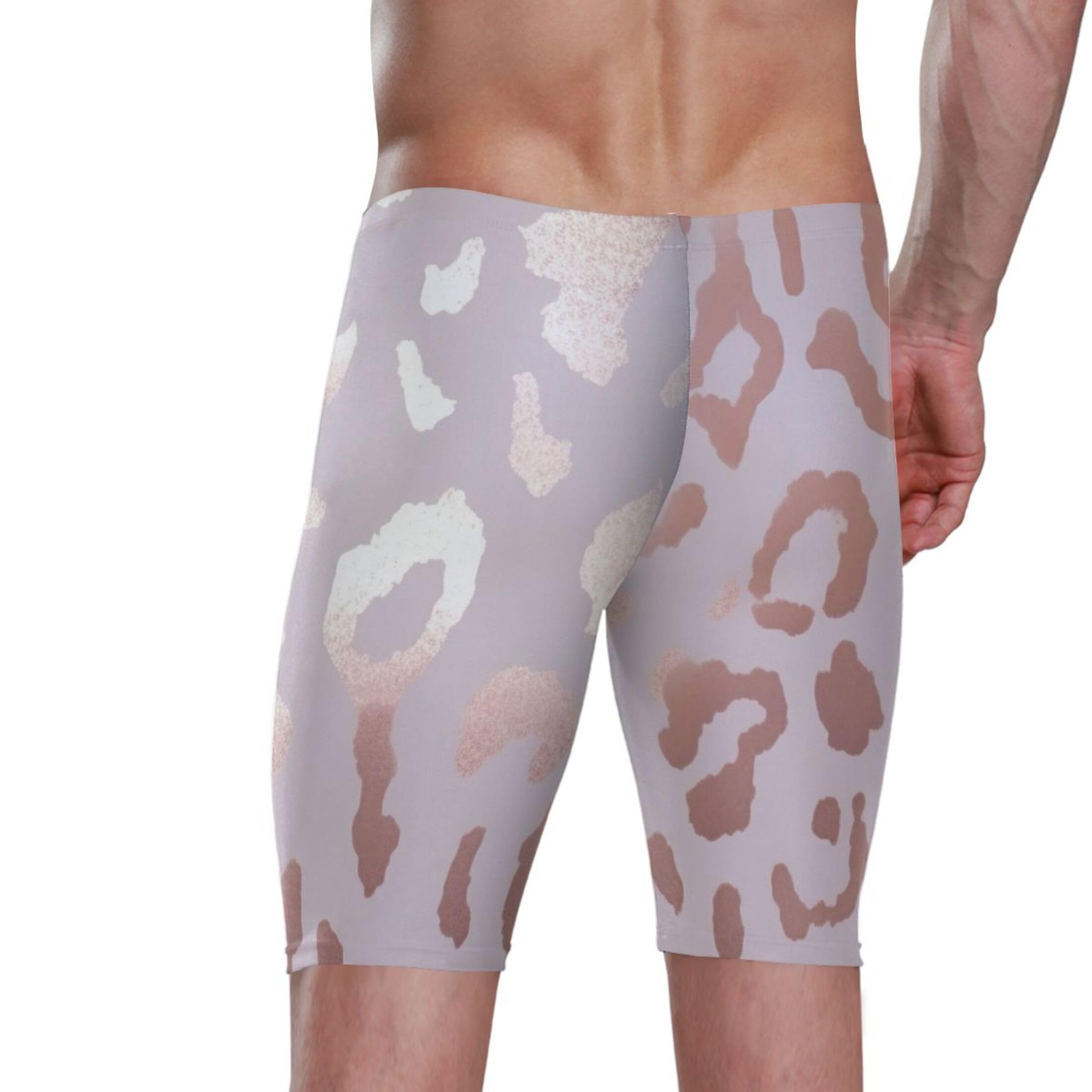 UMIRIKO Pink Leopard Swim Jammers Swimsuit for Men XXL B0401109