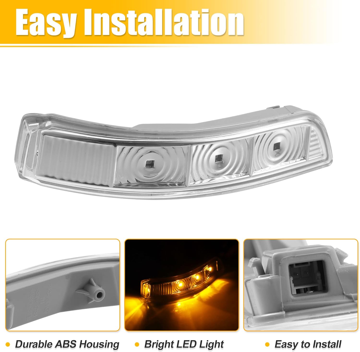 X AUTOHAUX Car 3 LED Front Right Side Mirror Turn Signal Light 87623-2P000 for Kia Sorent 2012-2015