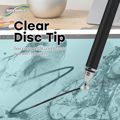 Miniatura 4 de BoxWave Lápiz óptico compatible con Oppo Find N2, lápiz capacitivo FineTouch, lápiz capacitivo súper preciso, color negro azabache