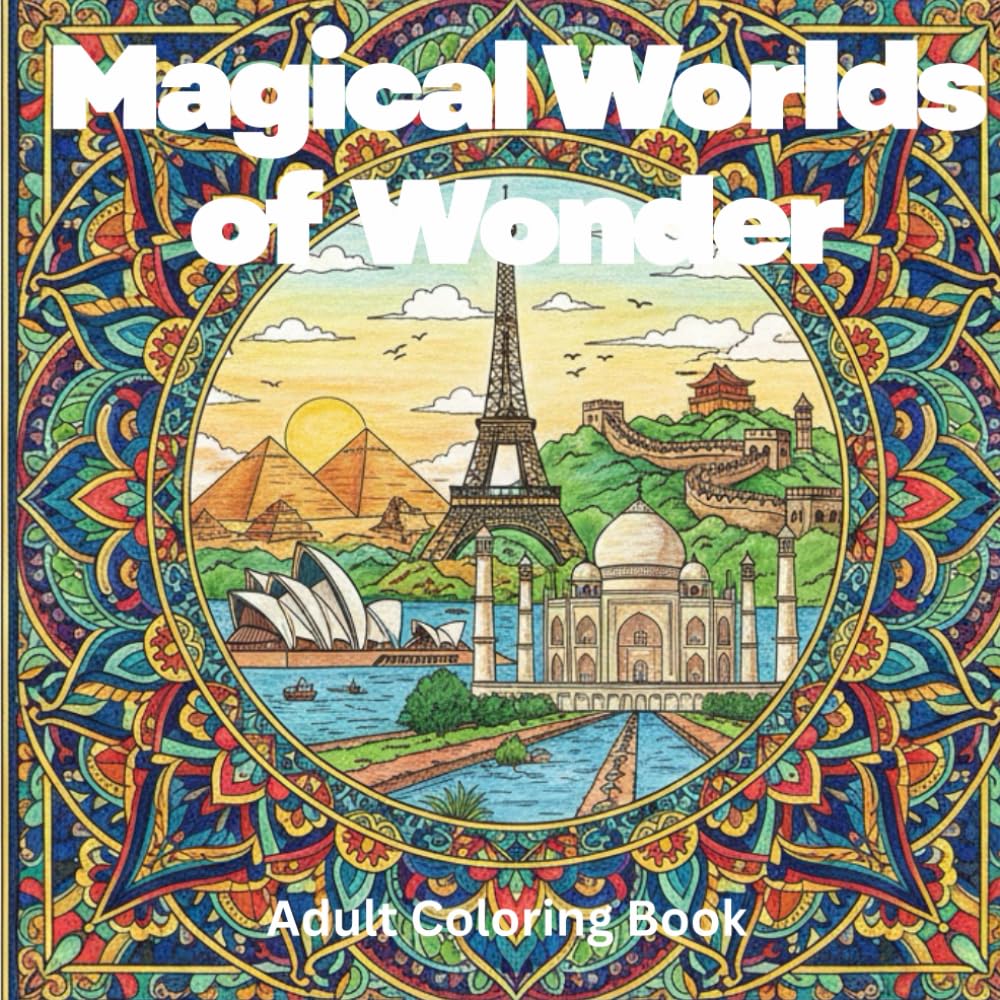 Magical Worlds of Wonder Coloring Book for Adults – Anxiety Relief & Mindfulness: 50 Enchanting Fantasy Scenes for Stress Relief, Relaxation & Emotional Healing