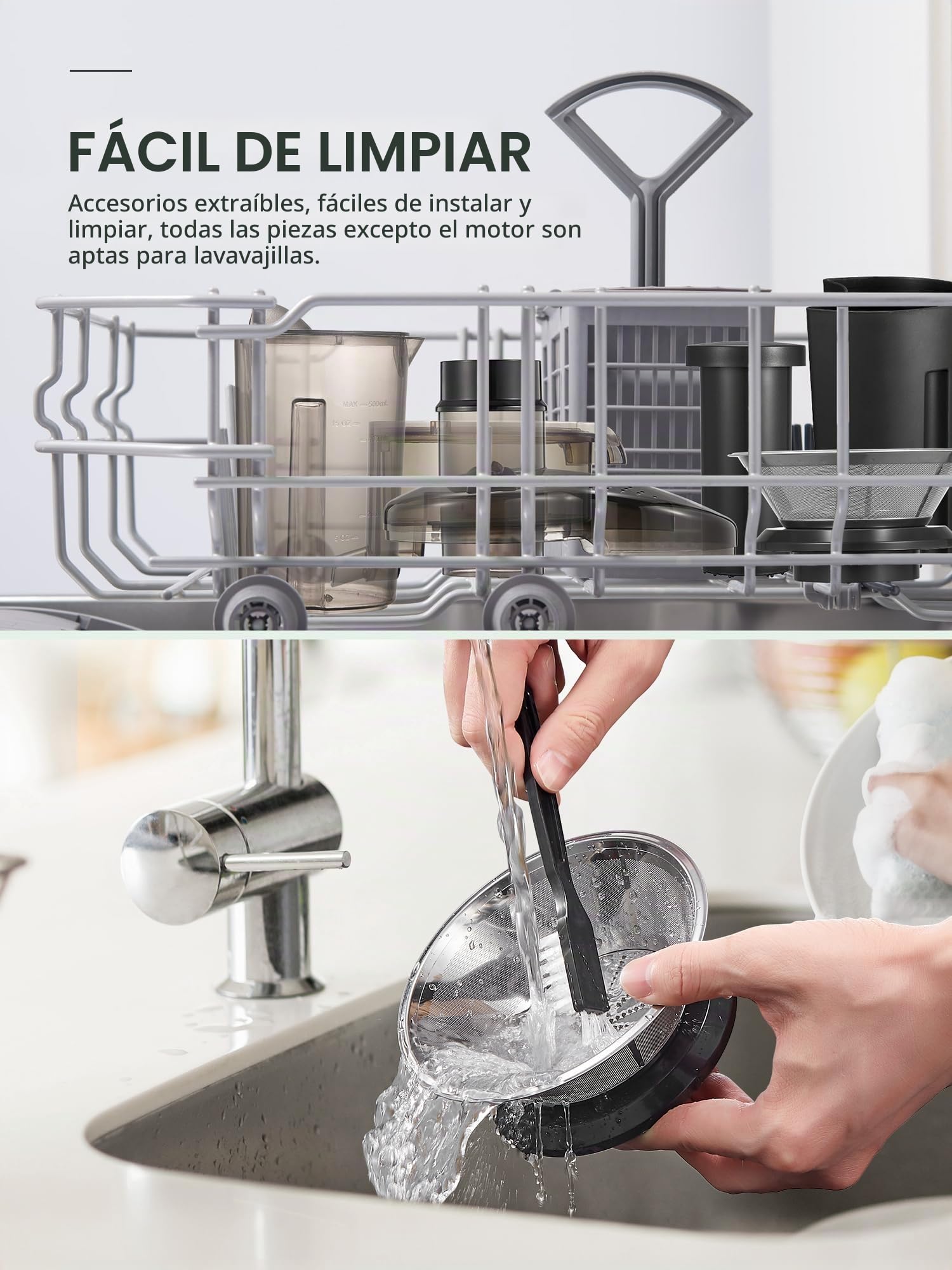 Extractor de Zumos Centrífugo de 500W con Boca Ancha de 3 Pulgadas, Fácil de Limpiar, Acero Inoxidable, Sin BPA, Ideal para Frutas y Verduras