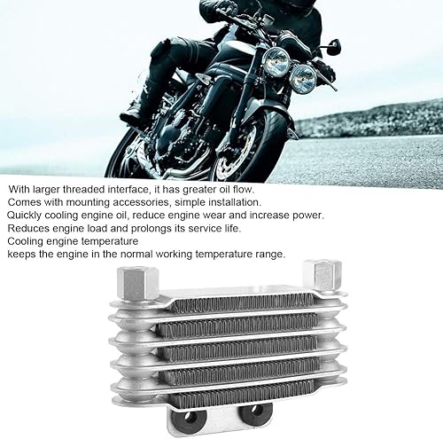 Miniatura 8 de Kit de enfriador de aceite, aleación de aluminio de 5 filas, enfriador de aceite universal de motor de repuesto para motocicleta, motocross, ATV Pit