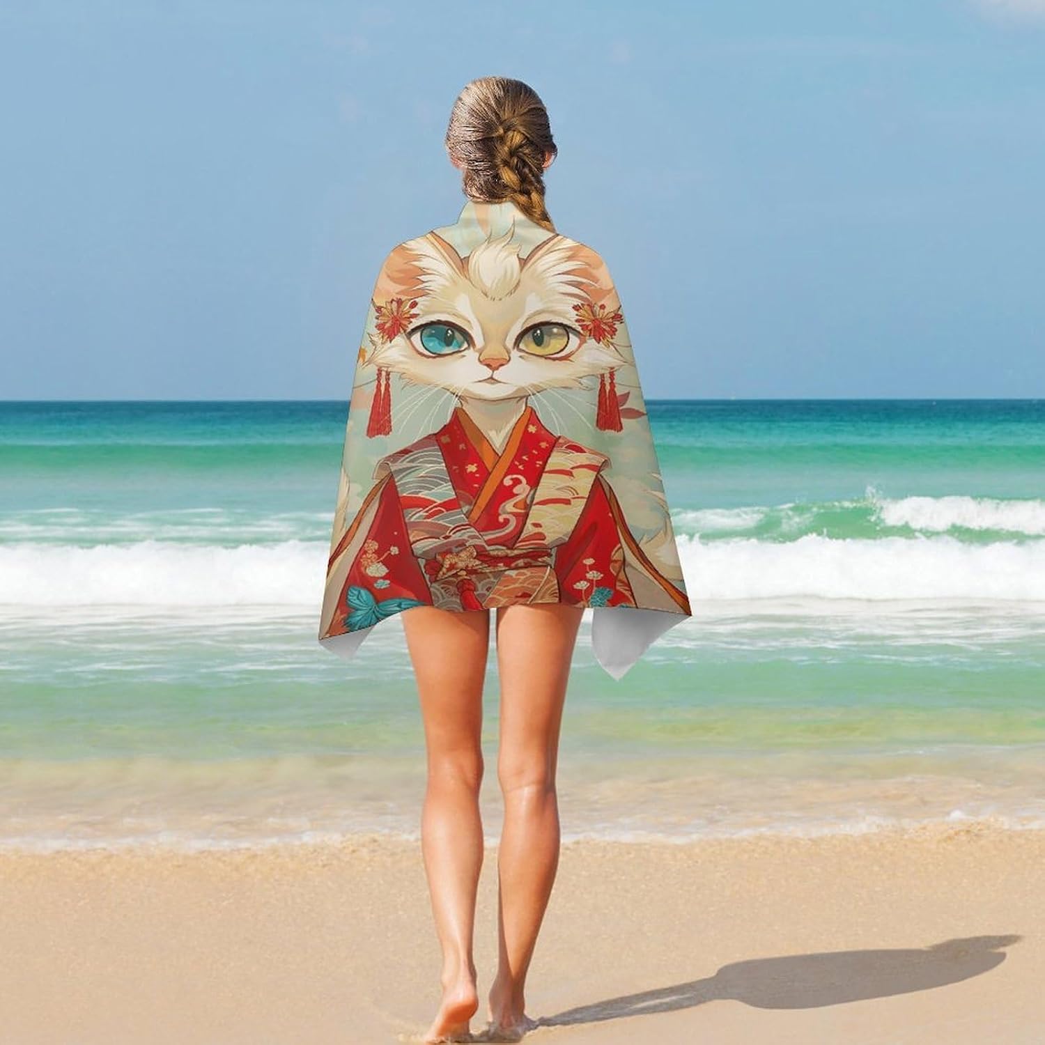 Anime Style Fox Oversized Beach Towel 51 X 30 Inch image 5