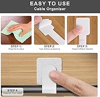 Vista 5 de Paquete de 50 bridas reutilizables autoadhesivas para organizar cables, correas ajustables de gancho y bucle para organizar cables de datos, cables