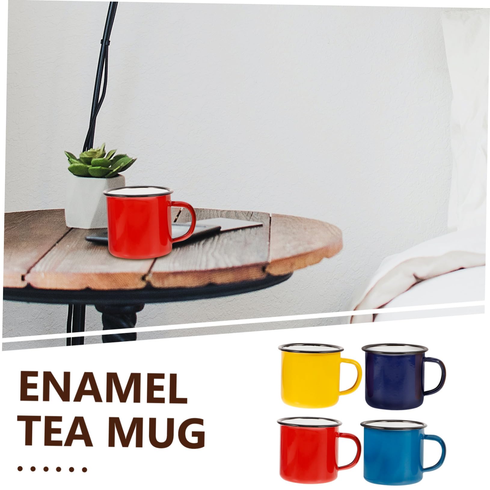ibasenice 4stücke Emaille-tasse im Vintage-stil Emaille-kaffeebecher Traditionelle Emaille-becher für Camping Reisen und Haushaltsgebrauch Einfach zu Reinigen und Langlebig