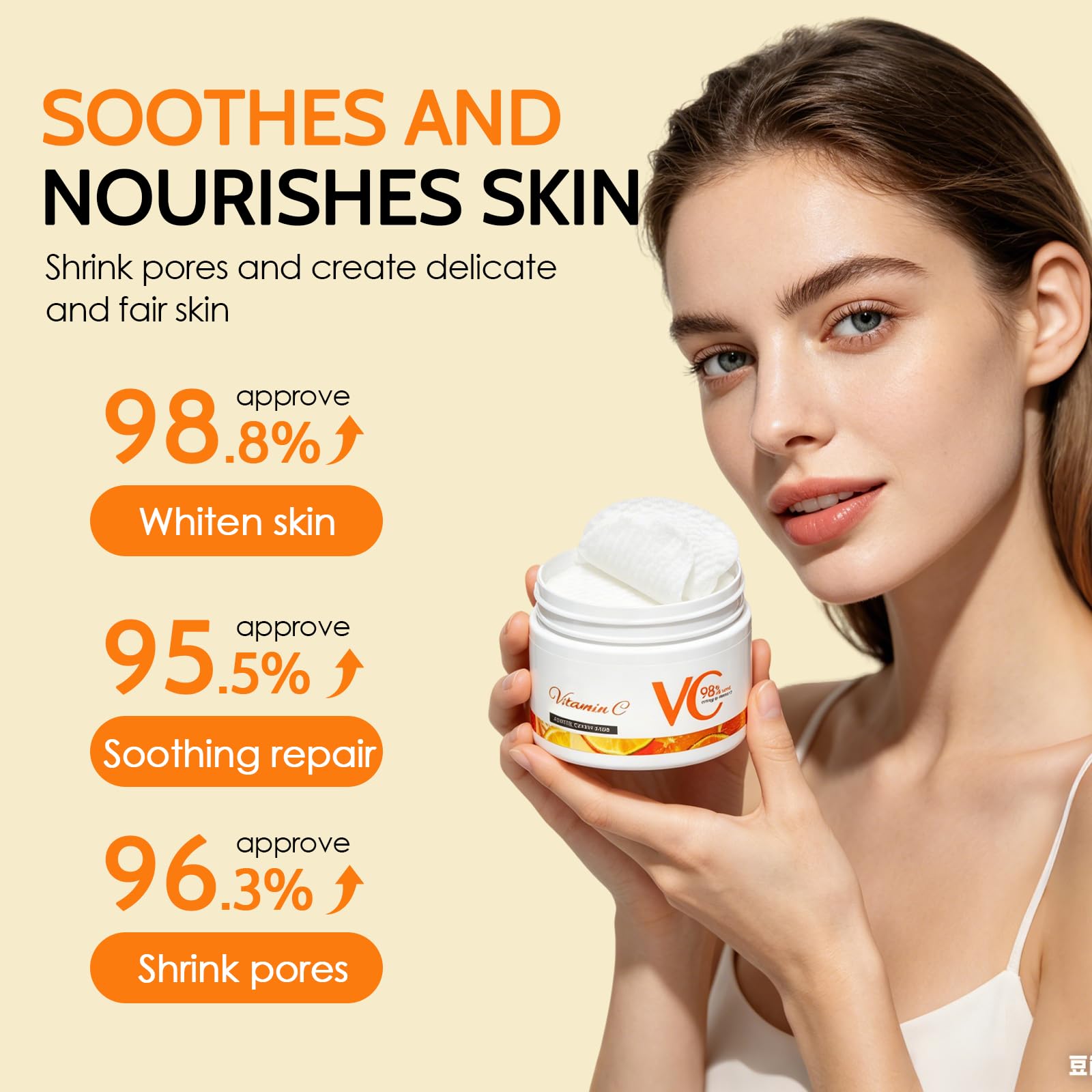 Vitamine C Niacinamide Pads 55 Pièces, Tampons Exfoliants Visage Corps, Hydrate et Équilibre Peau